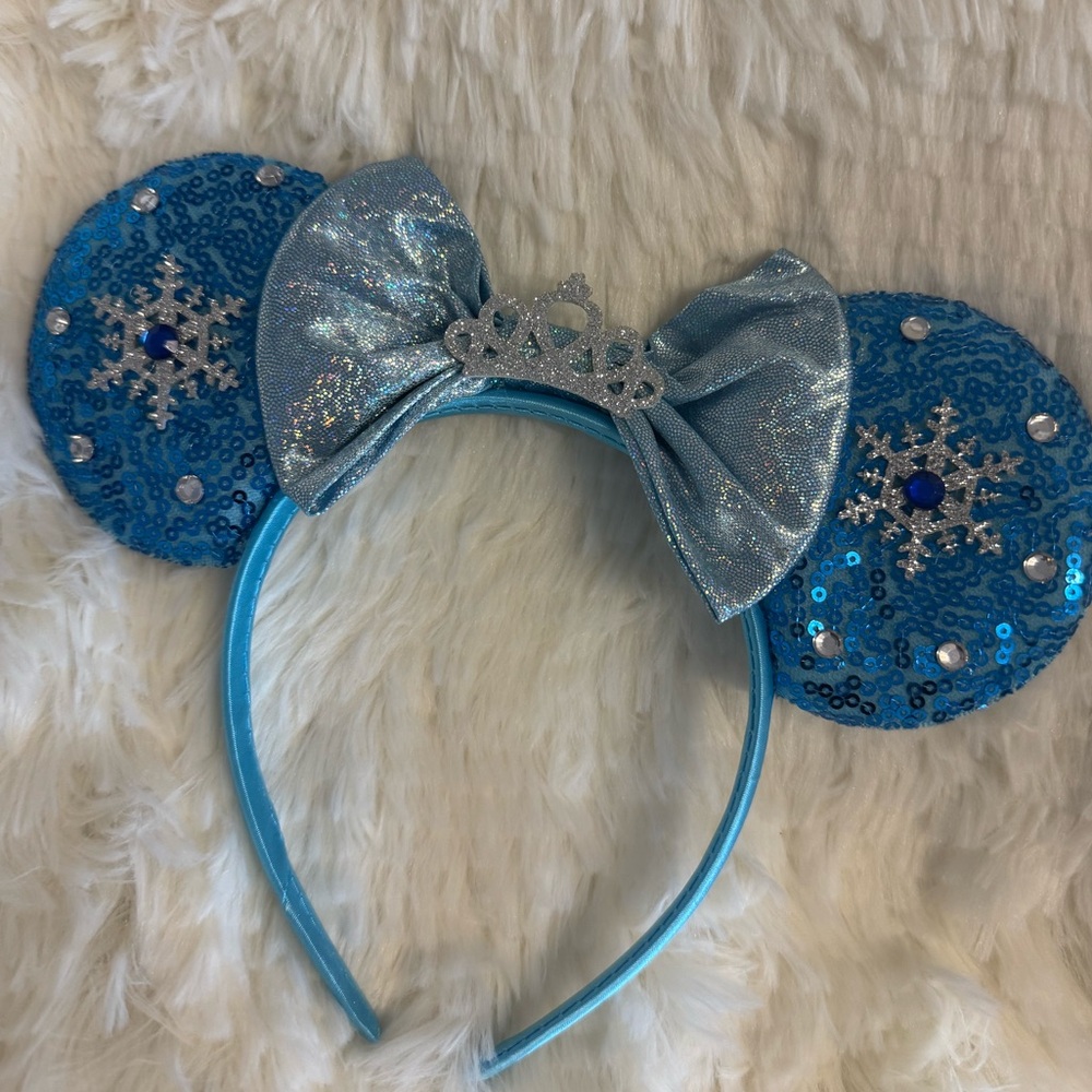 Blue Sequin Snowflake Headband